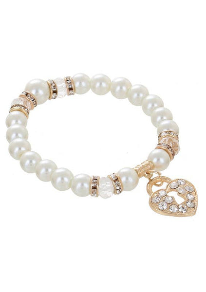 Buy Heart Pearl Bracelet, Dainty Small Pearl Bracelet, Gold Heart Bracelet, Heart  Bracelet, Fresh Pearls and Beads Bracelet, Aesthetic Jewelry Online in  India - Etsy