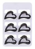 Heart Shaped Hair Clips | 6 Pack